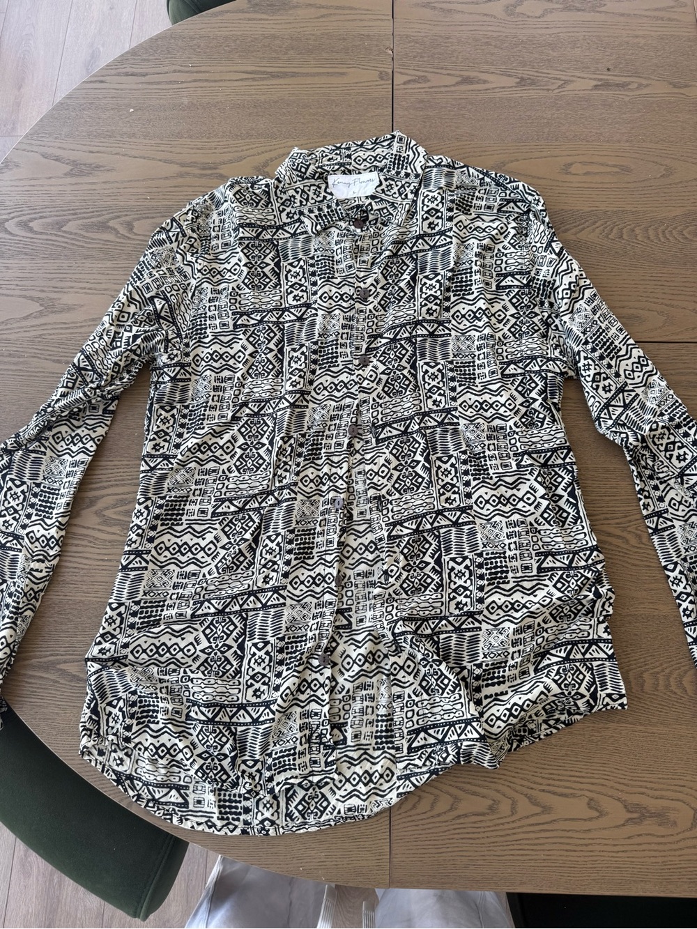 Black & ivory Geometric Print Men's Shirt Jacket